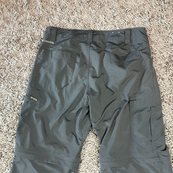 Columbia Omni Shade Pants Mens 32x34 Gray Hiking Outdoor Convertible Logo Light - Picture 11 of 14